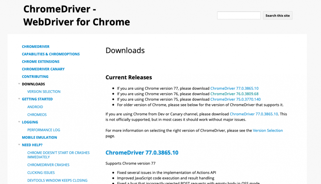 chromedriver