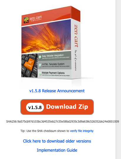 zencart 1.5.8 update