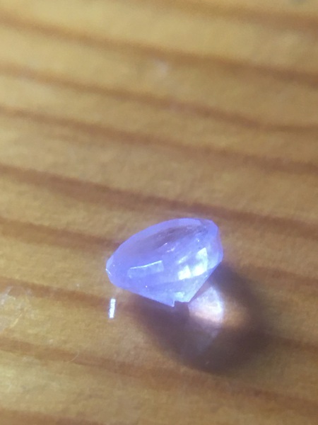 February birthstone amethyst diamond cut quartz, chipped, bent